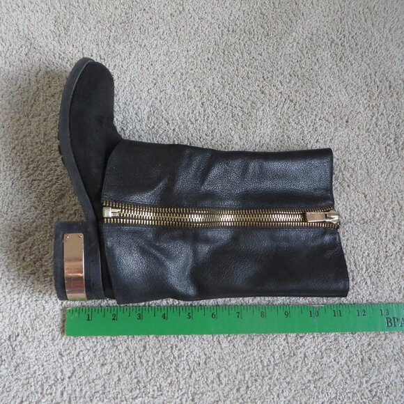 Vince camuto winivie womens boots size 7.5 bleack leather zipper Motorcycle - Picture 7 of 10